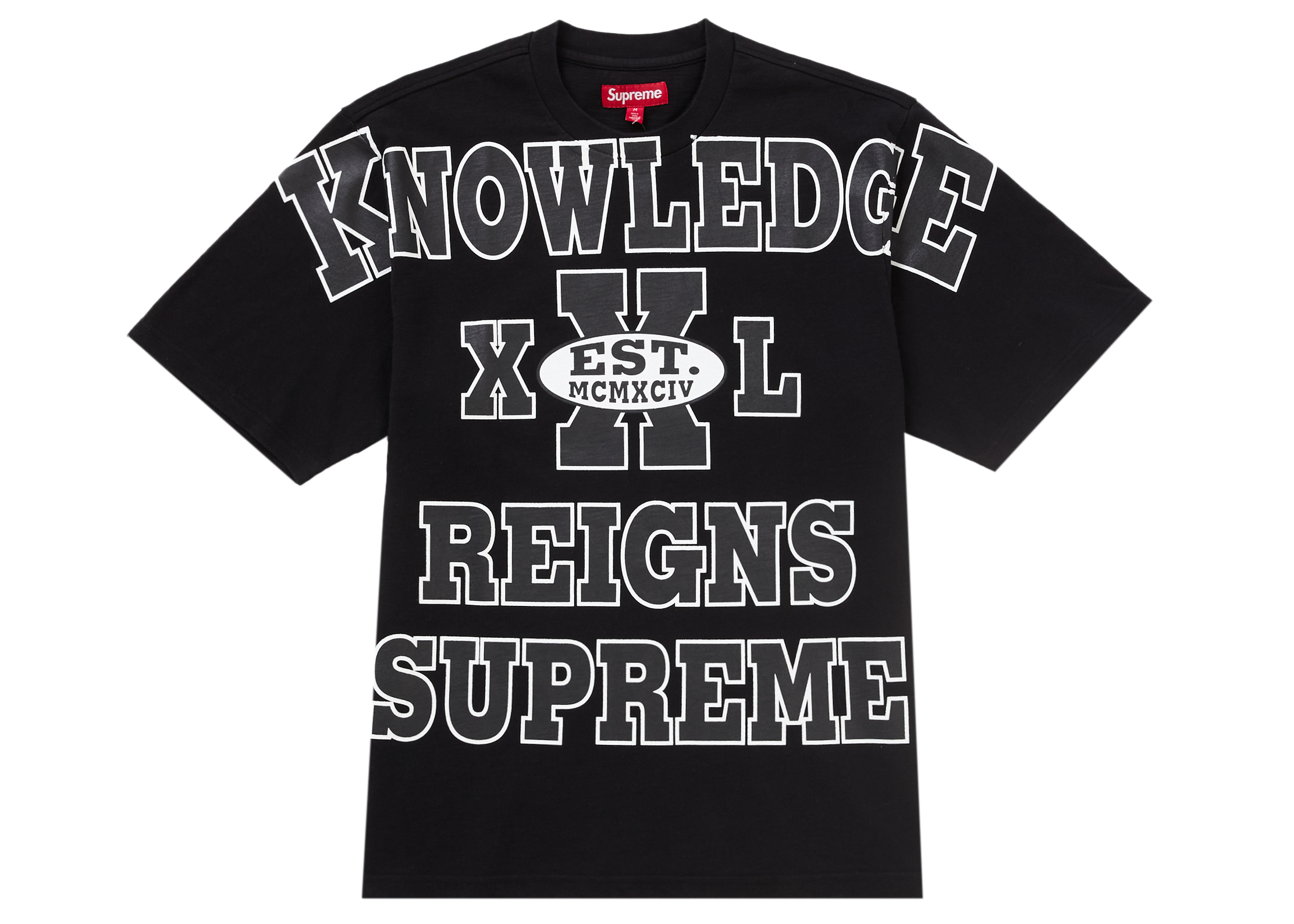 Supreme Overprint Knowledge S/S Top Black