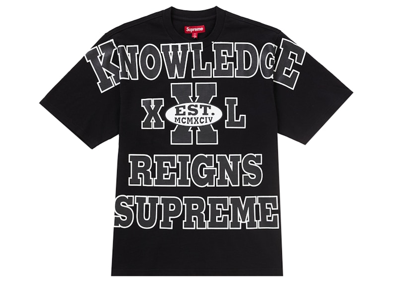 Supreme Overprint Knowledge S/S Top Black メンズ - SS24 - JP