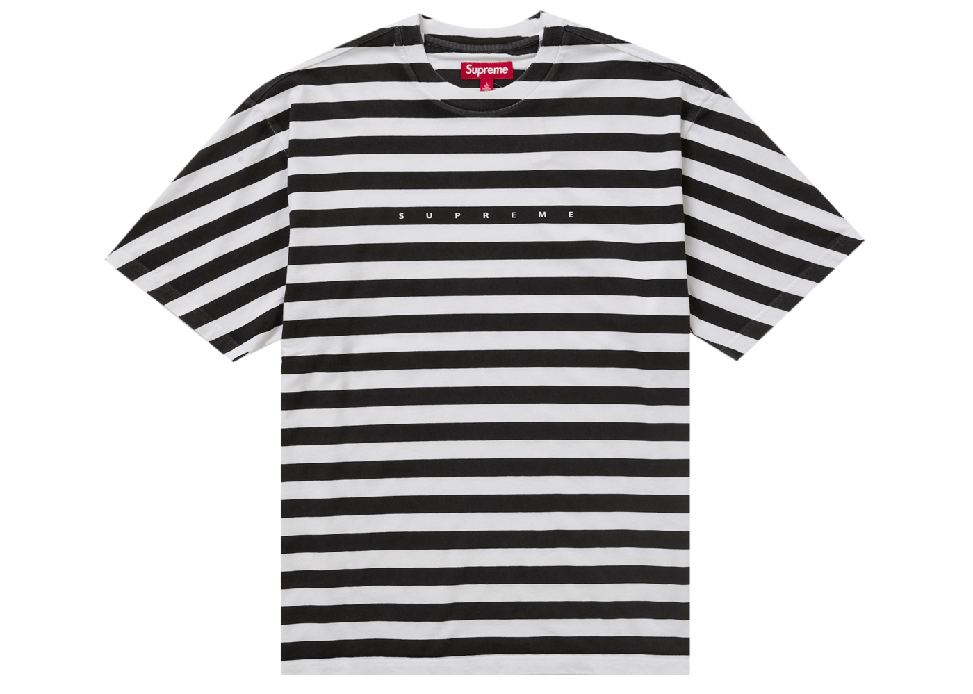 Supreme Overprint Stripe S/S Top Black メンズ - SS24 - JP