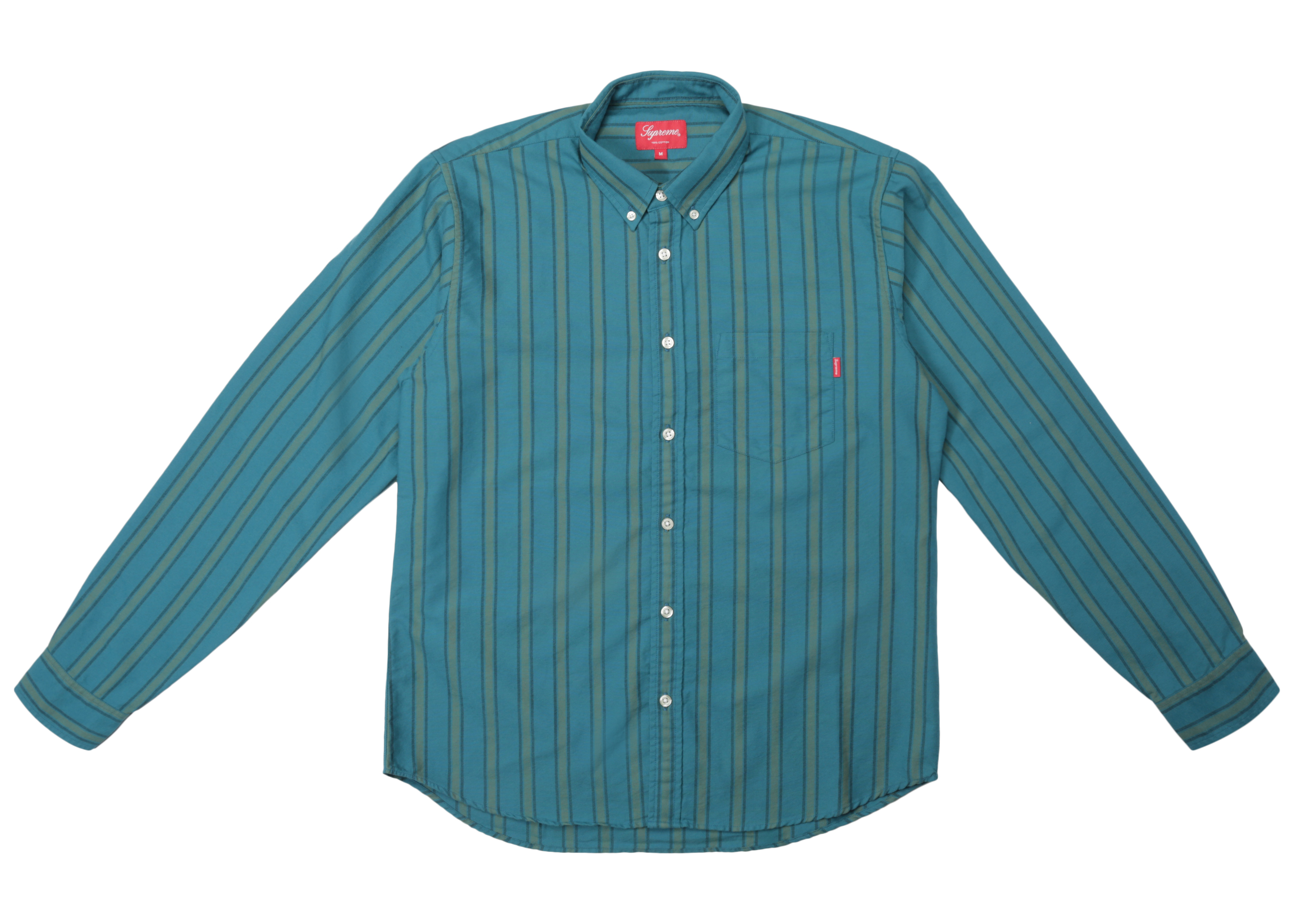 Supreme Oxford Shirt (FW18) Teal Stripe - FW18 - US