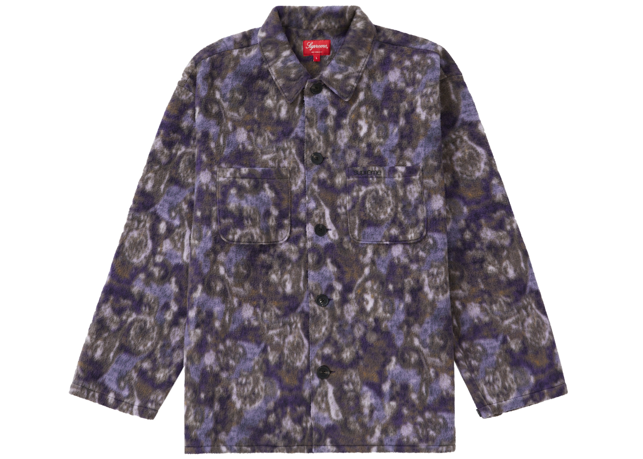 Supreme Paisley Fleece Shirt Purple