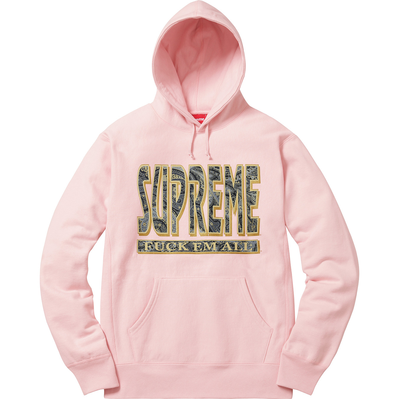 Supreme Jamie Reid Fuck All Hooded Sweatshirt Pink