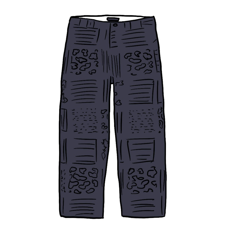 Supreme Paisley Grid Chino Pant Navy Men's - SS20 - GB