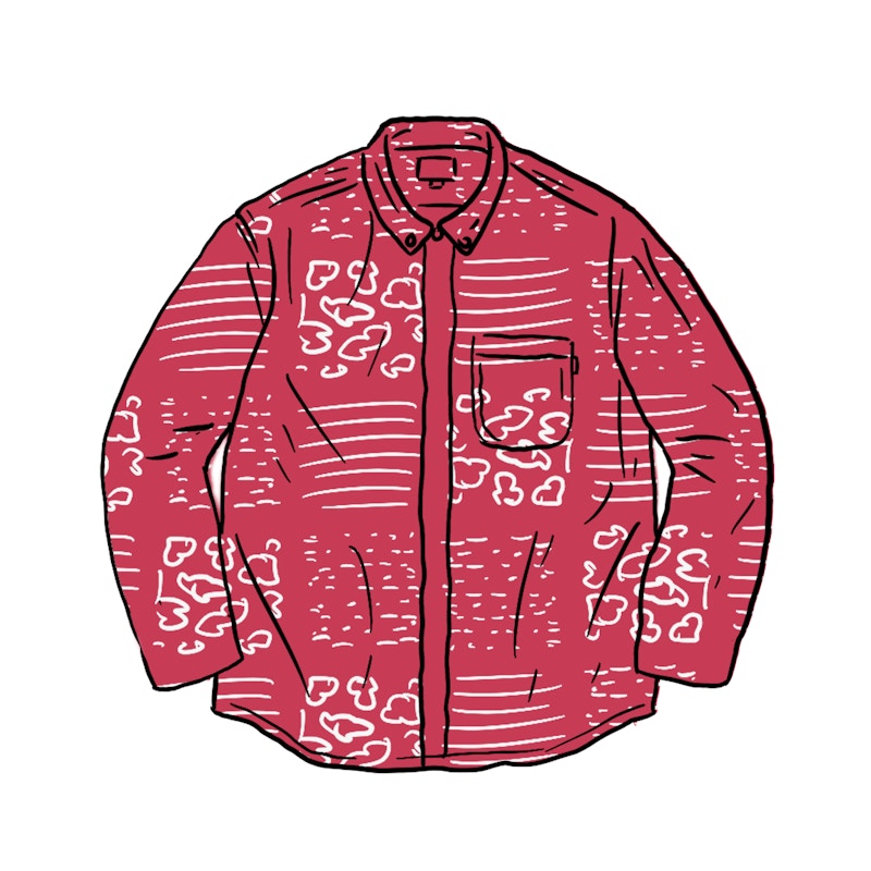 Supreme Paisley Fleece Shirt Red Men's - FW21 - GB