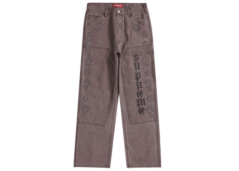 Supreme Paisley Studded Double Knee Painter Pant Brown Men's