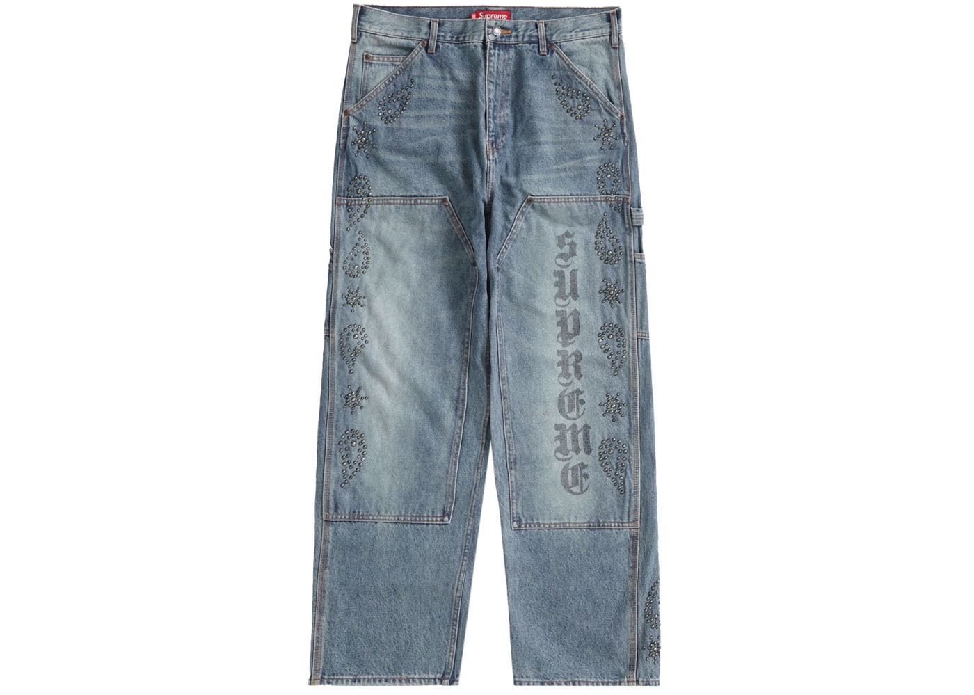 Supreme Paisley Studded Double Knee Painter Pant Washed Blue Men's 