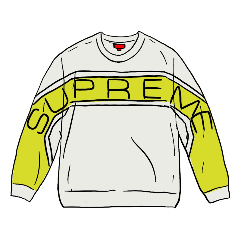 Pre-owned Supreme Men's  Paneled Crewneck Sweatshirt (ss21) In White