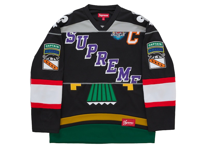 Supreme Paneled Hockey Jersey Black Men's - US