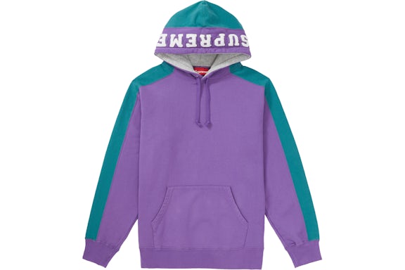 Supreme Felpa con cappuccio a pannelli viola