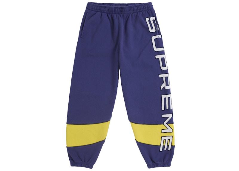 Pre-owned Supreme Men's  Paneled Sweatpant In Washed Navy Blue