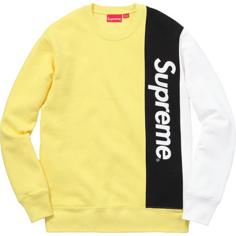 Supreme Panelled Crewneck Pale Yellow Men's - SS16 - GB