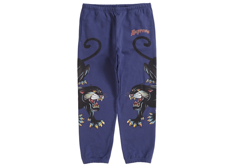 Supreme Panther Sweatpant Washed Navy Men's - SS21 - US