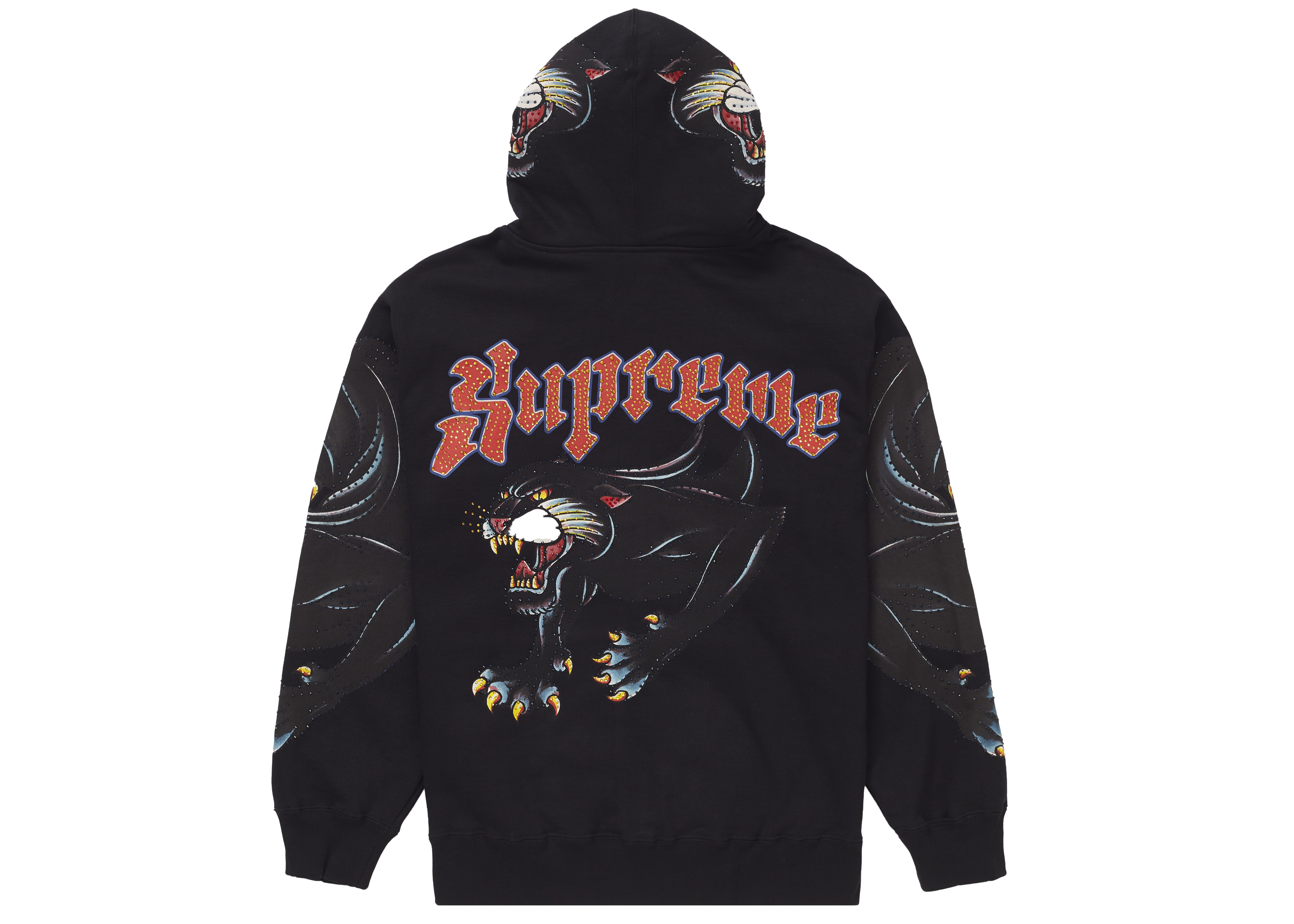 Supreme Panther Zip Up Hooded Sweatshirt Black - SS21 Men's - US