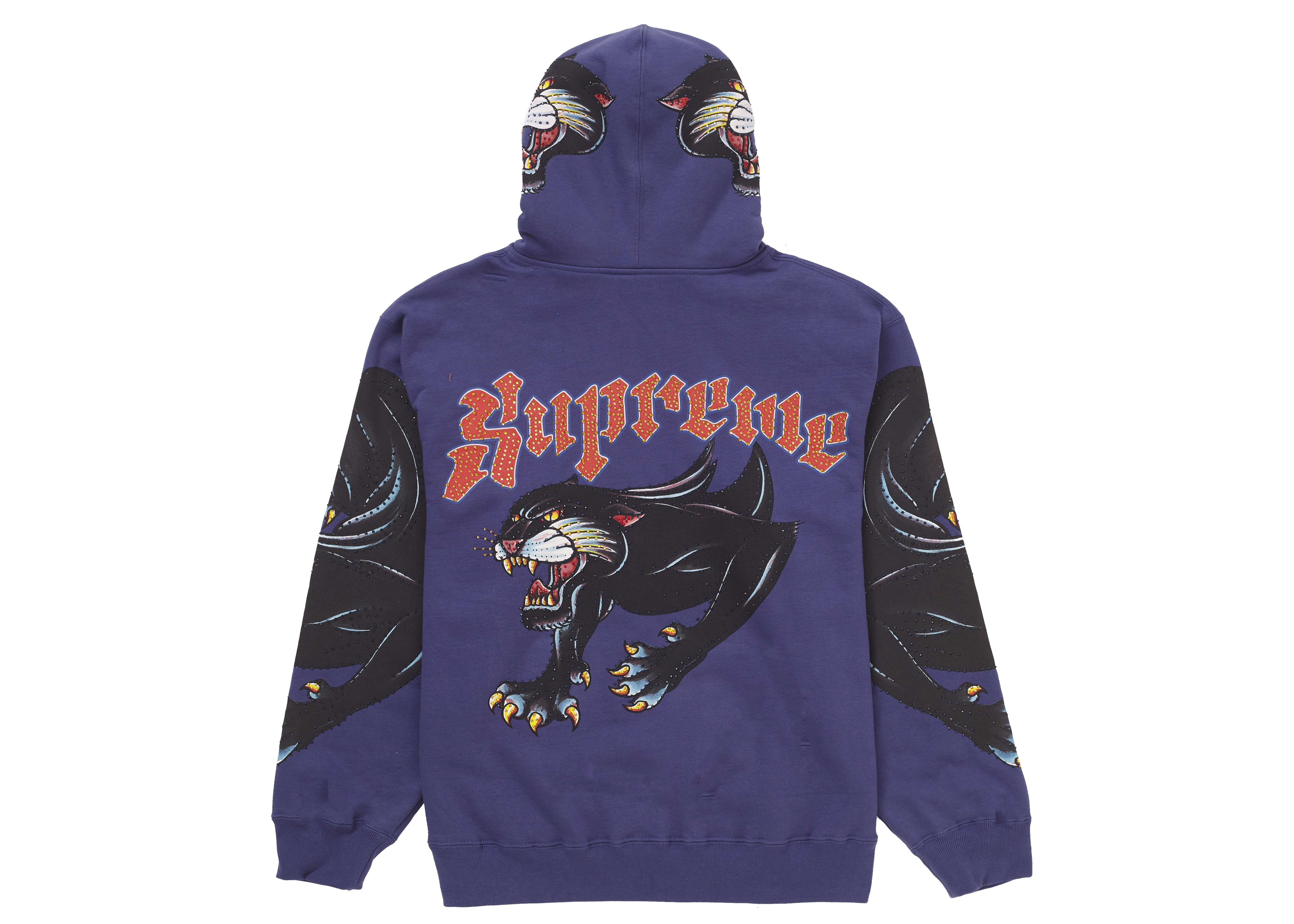 Supreme Panther Zip Up Hooded Sweatshirt Black メンズ - SS21 - JP