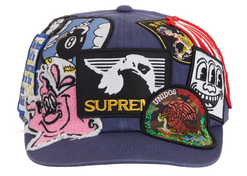 SUPREME New York Stepped Arc 6 Panel Hat Cap NAVY Adjustable