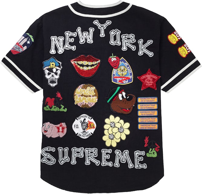 Buy Supreme Patches Denim Baseball Jersey 'Natural' - SS21KN39