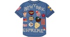 Supreme Patches Denim Maglia da baseball Denim