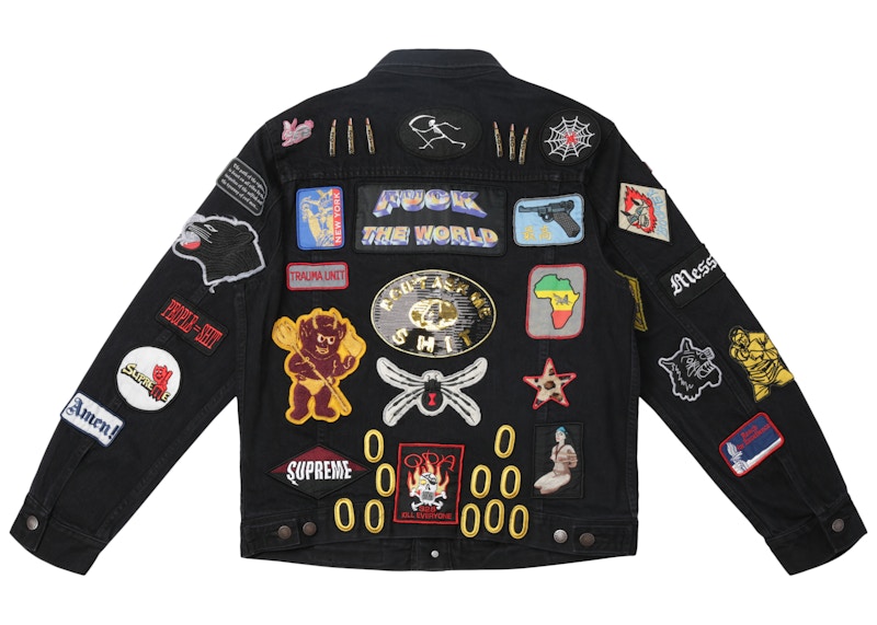 Supreme patches denim on sale jacket