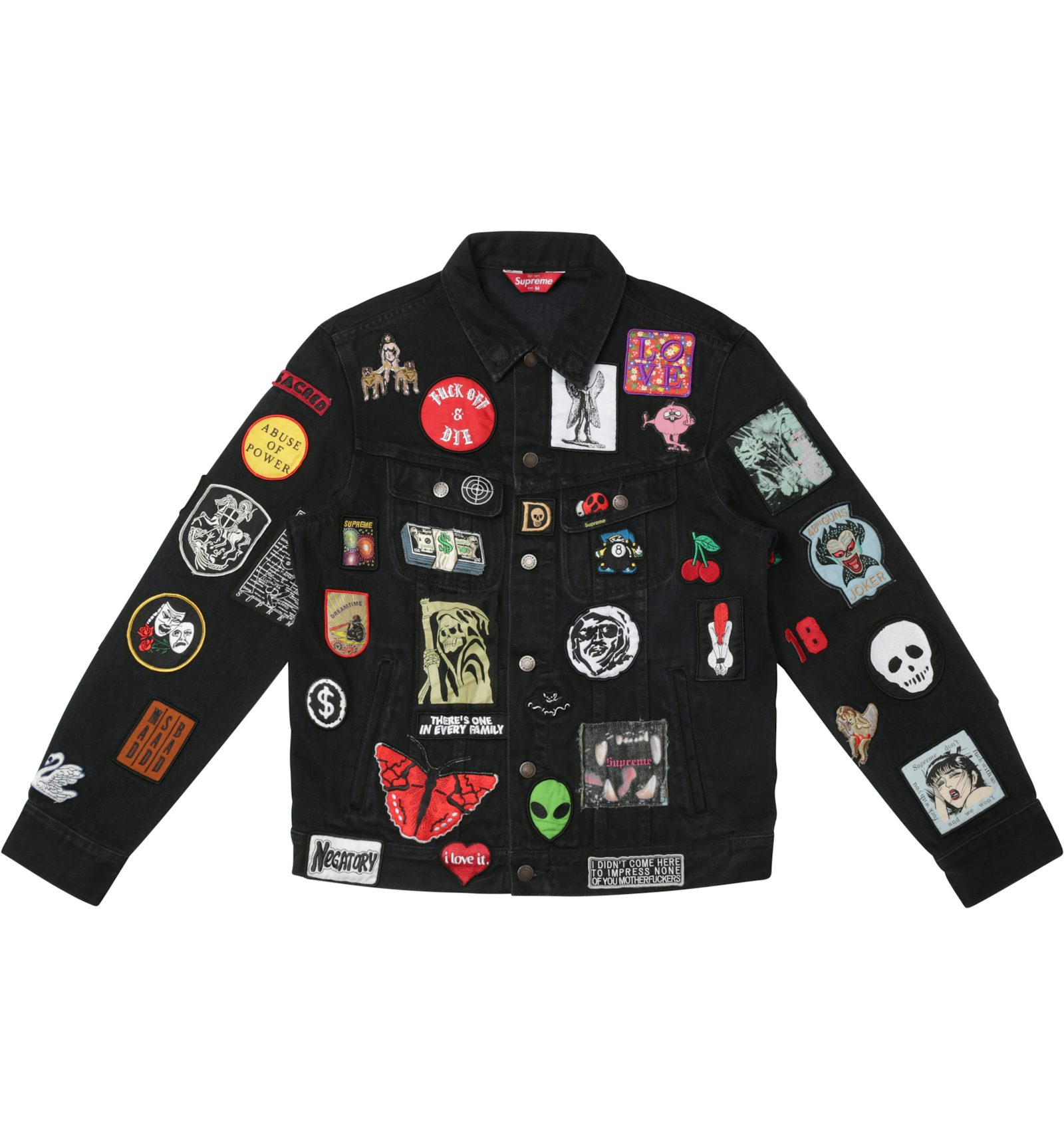 Supreme patches denim trucker jacket blue Clearance