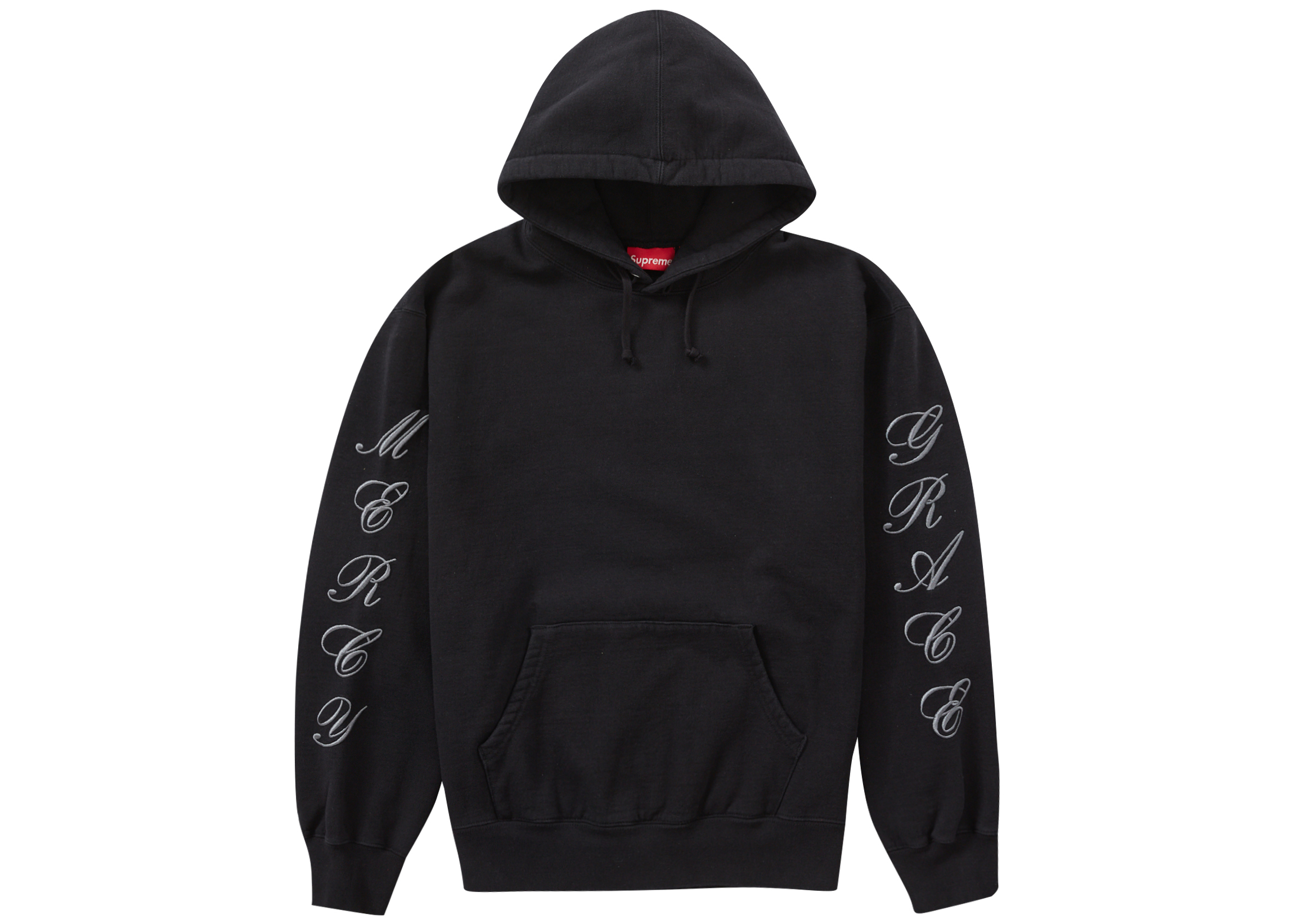 Supreme quilted cheap hooded sweatshirt black