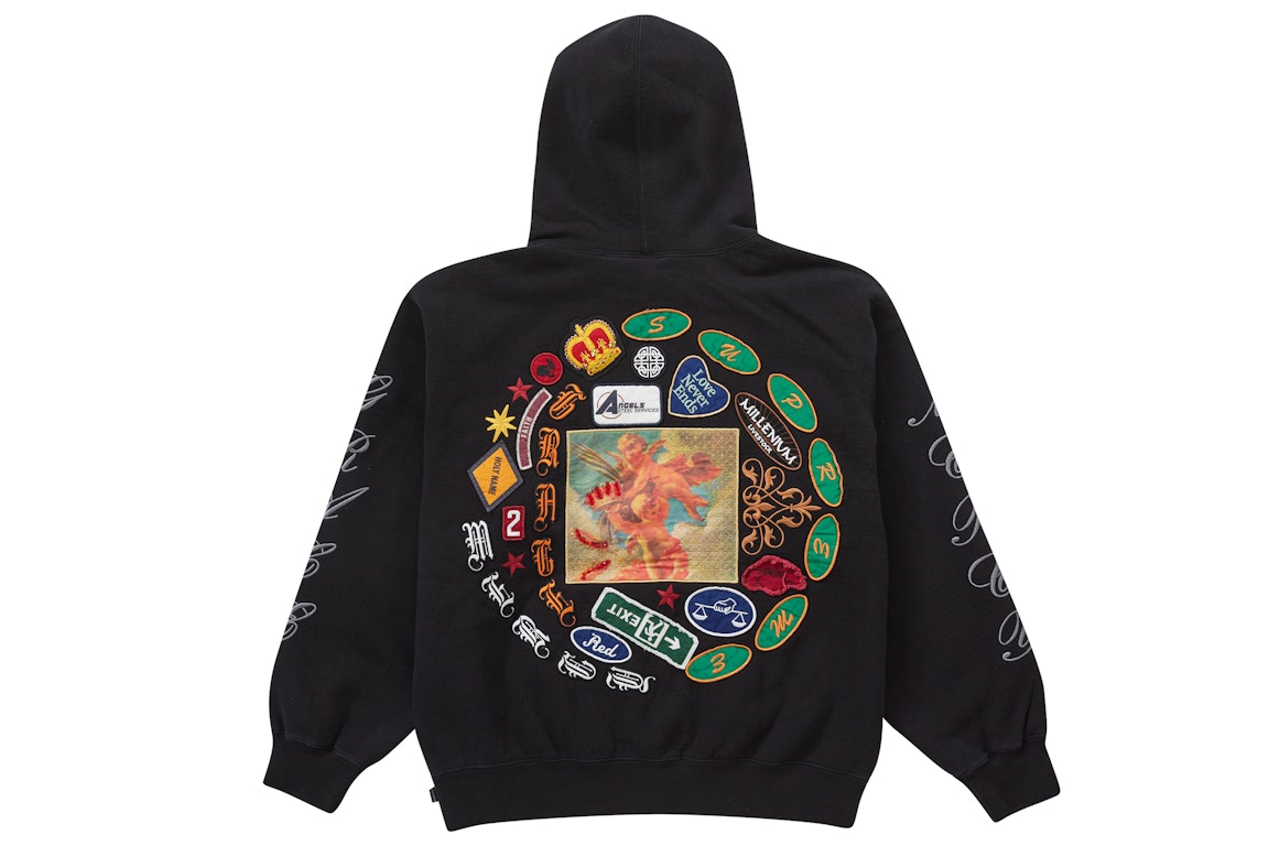 Pre-owned Supreme Patches Spiral Hooded Sweatshirt Black