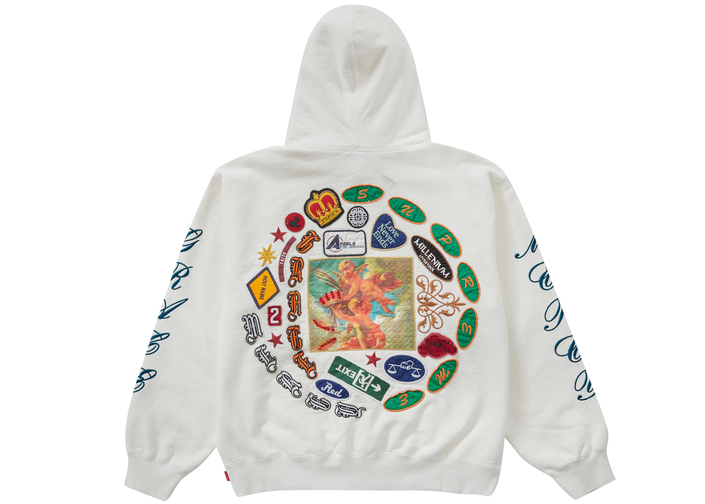 Supreme Patches Spiral Hooded Sweatshirt White