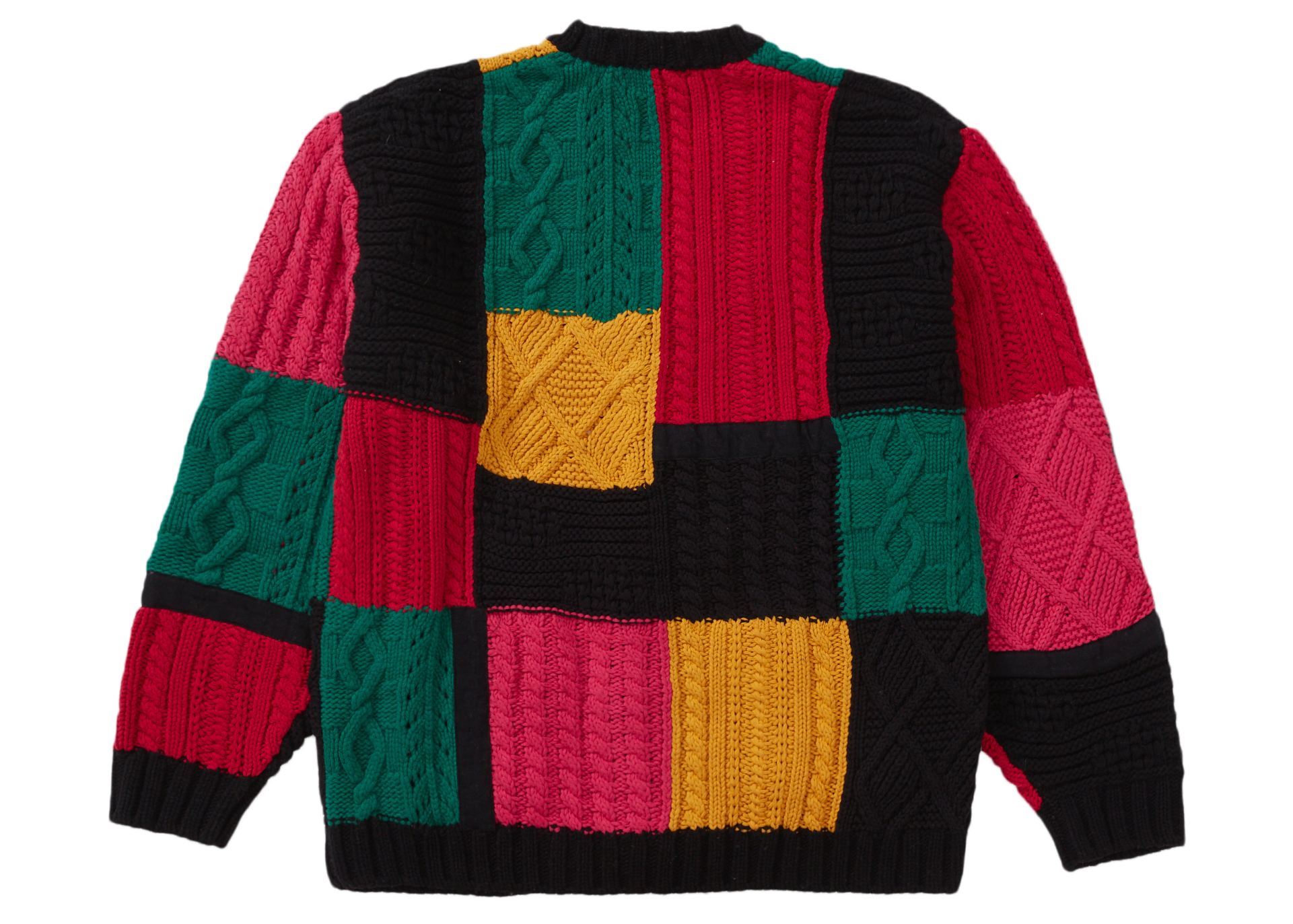 Supreme Patchwork Cable Knit Cardigan Black メンズ - FW23 - JP
