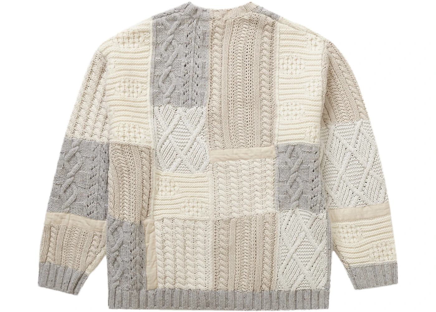 Supreme Patchwork Cable Knit Cardigan Ivory Men's FW23 US