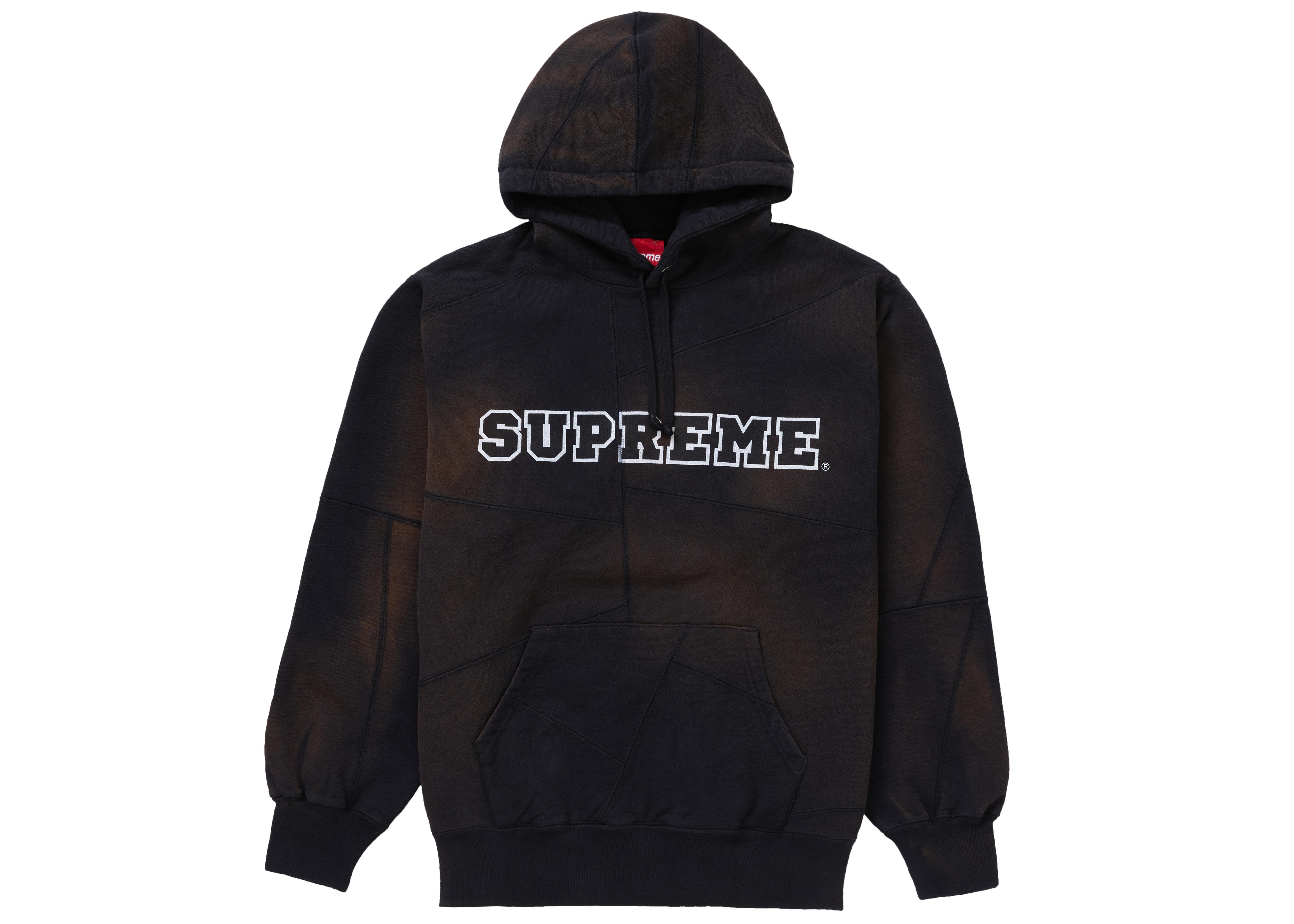 Supreme Patchwork Zip Up Hooded Sweatshirt Black Men's - FW22 - US
