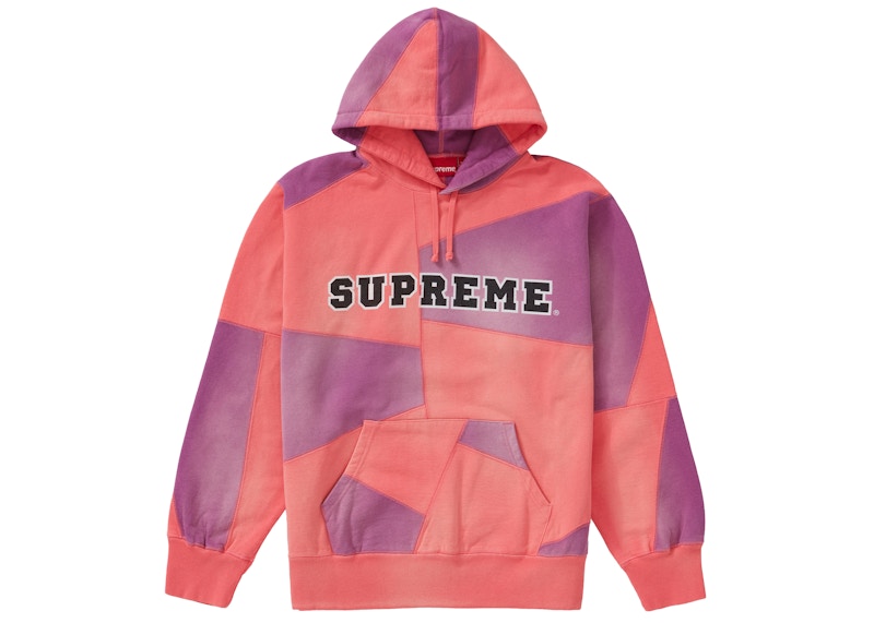 Supreme Patchwork Hooded Sweatshirt Bright Coral メンズ - FW20 - JP