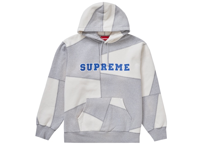 Supreme Patchwork Hooded Sweatshirt Heather Grey