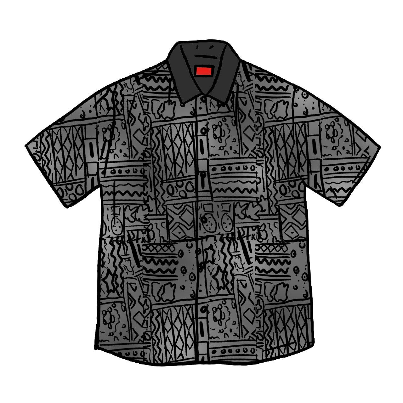 Supreme Patchwork Knit Zip Up Polo Black