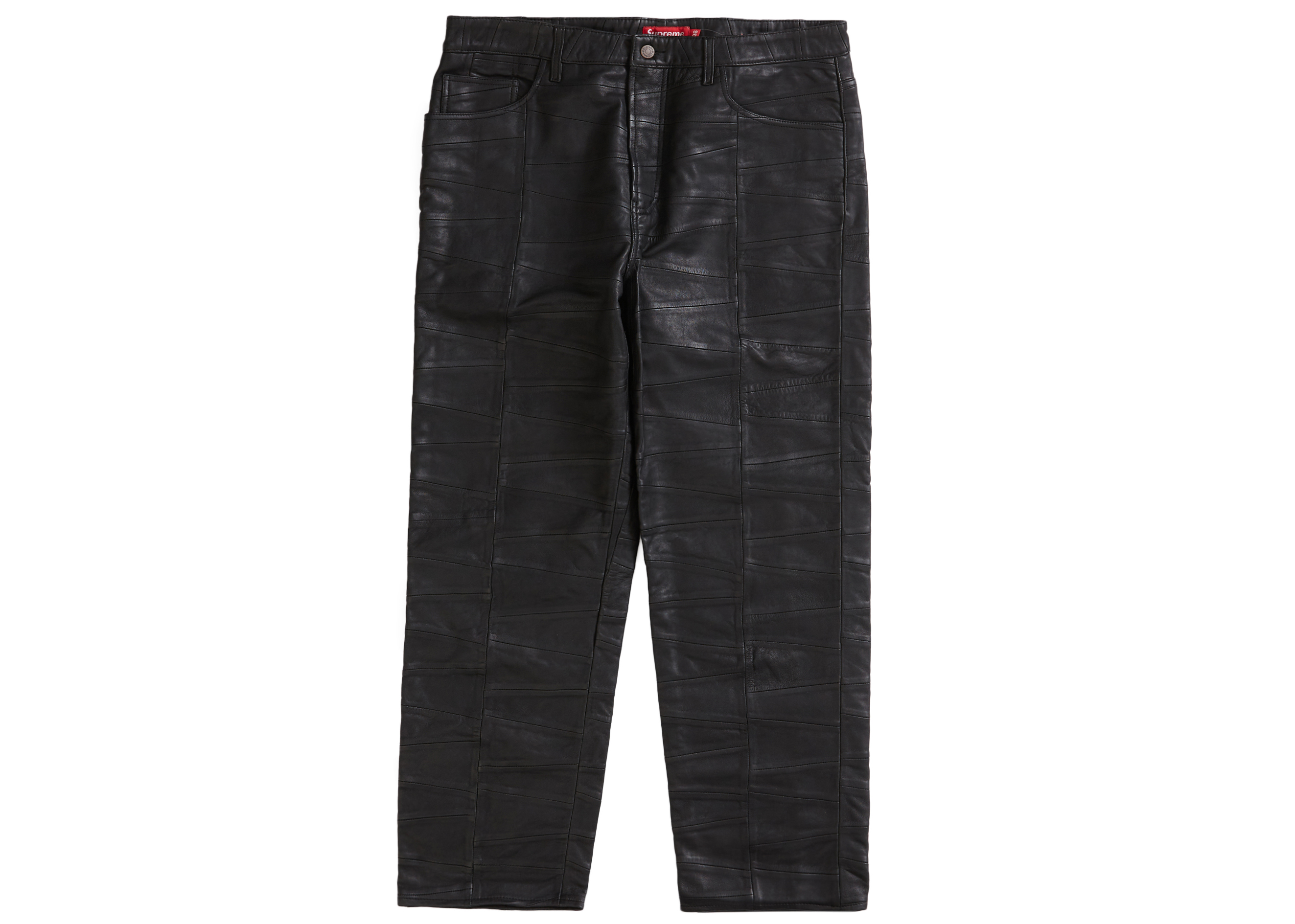 Supreme Patchwork Leather 5-Pocket Jean Black