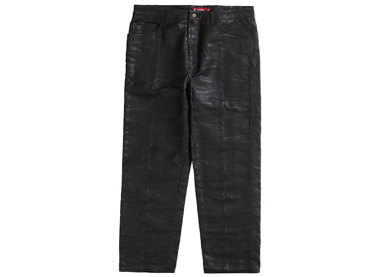 Supreme Patchwork Leather 5-Pocket Jean Black メンズ - SS23 - JP