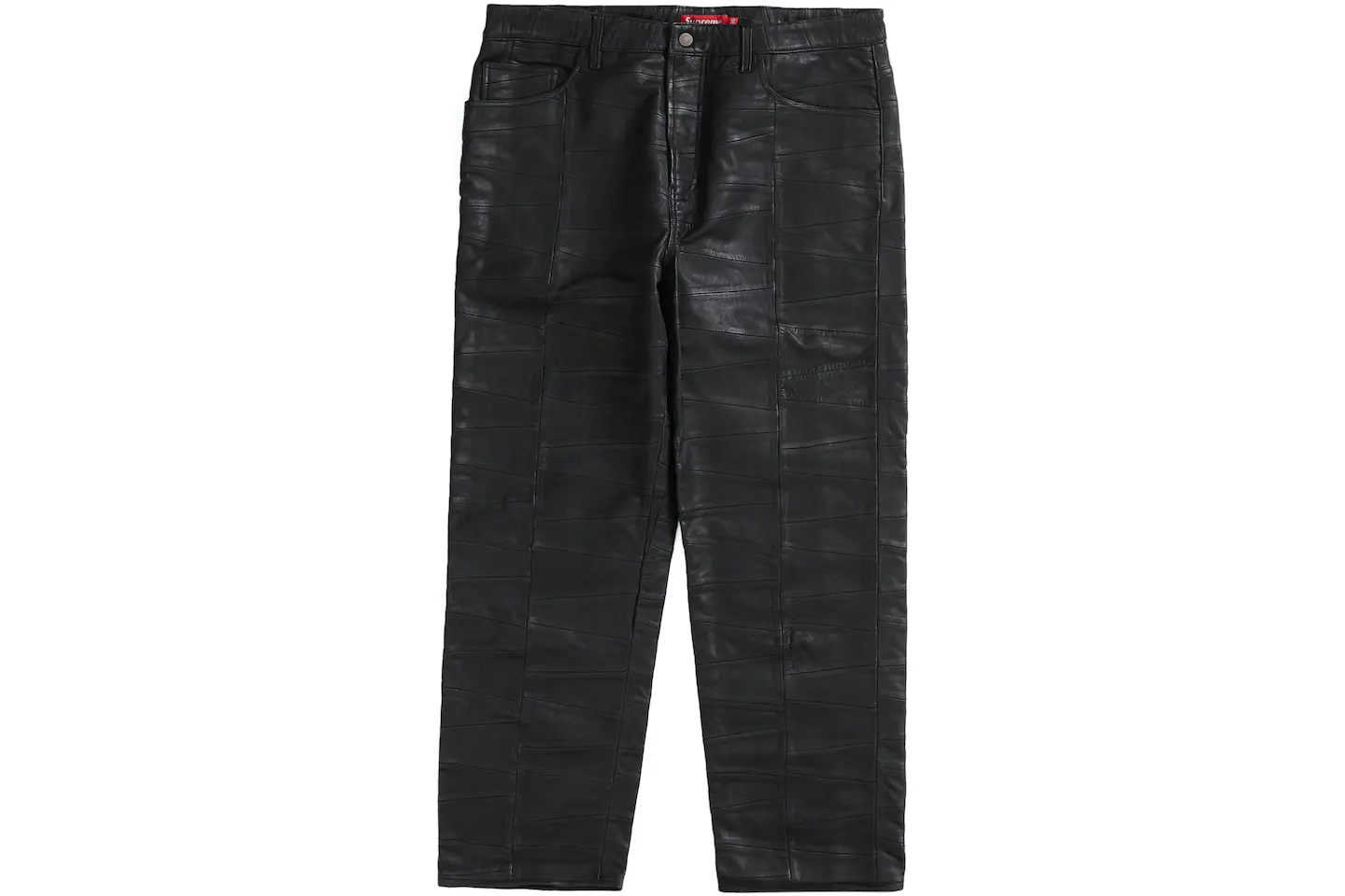 Supreme Patchwork Leather 5-Pocket Jean Black Men's - SS23 - US