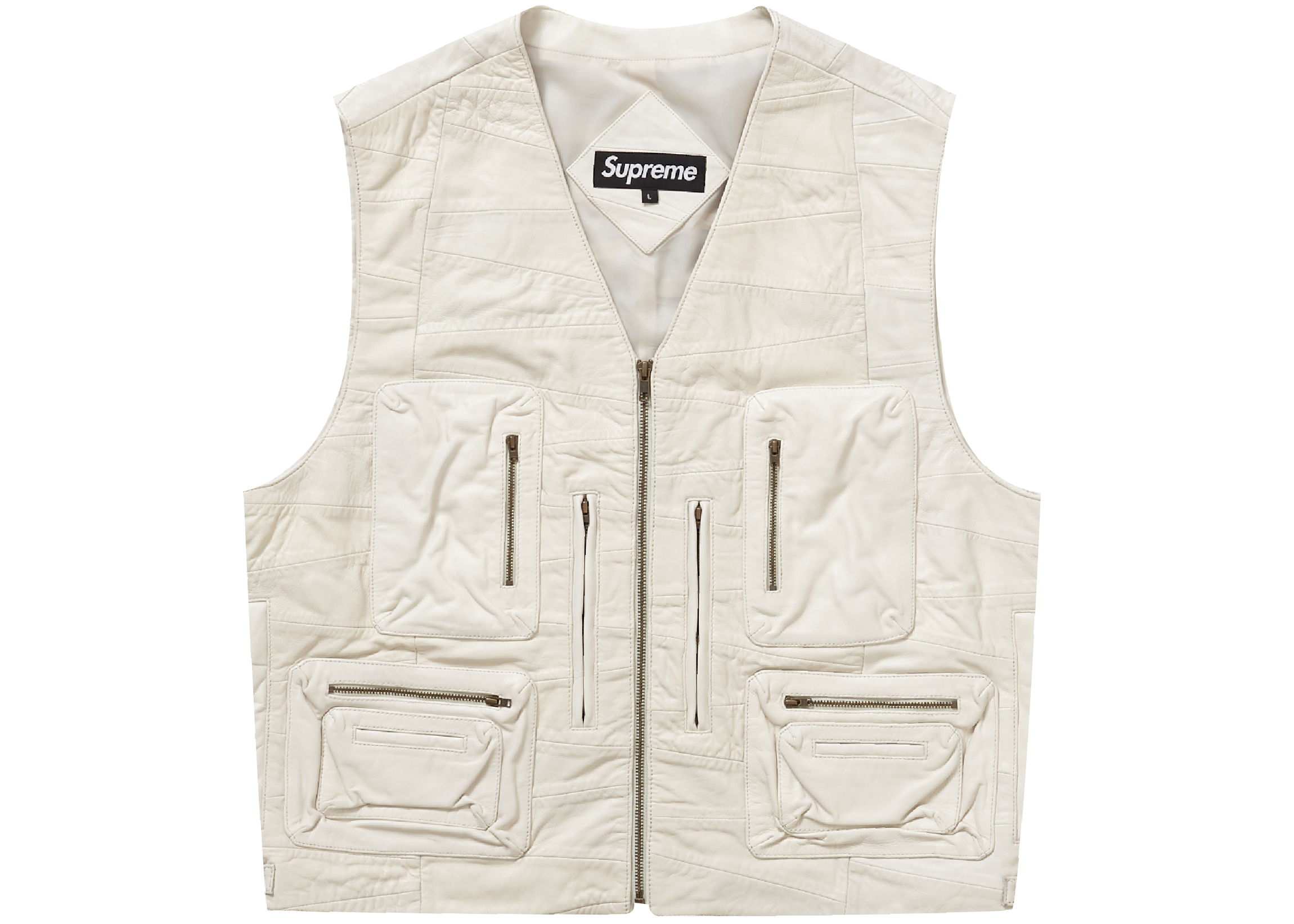 Supreme Patchwork Leather Cargo Vest White - SS23 Hombre - US