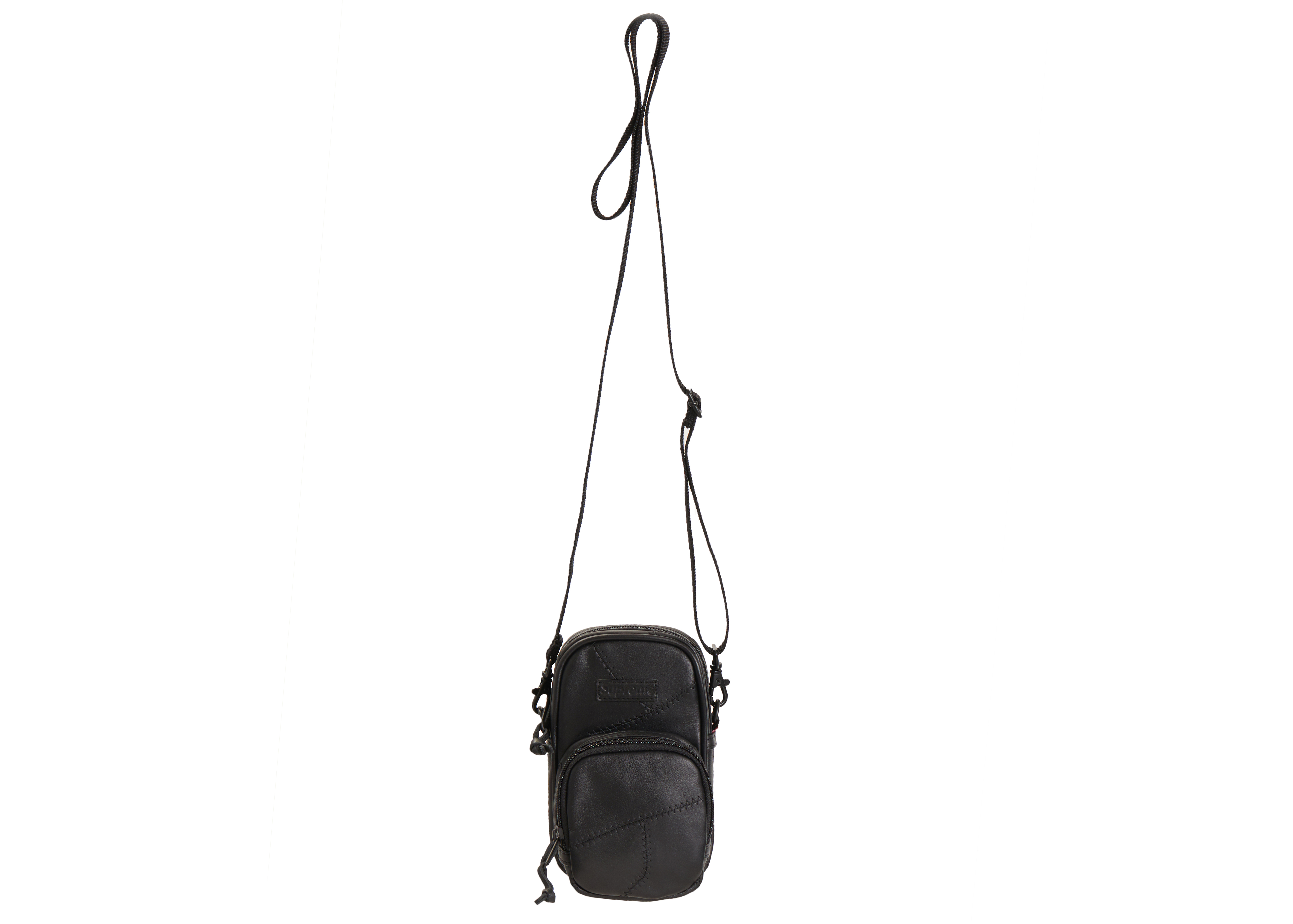 Supreme Patchwork Leather Small Shoulder Bag Black - FW19 - JP