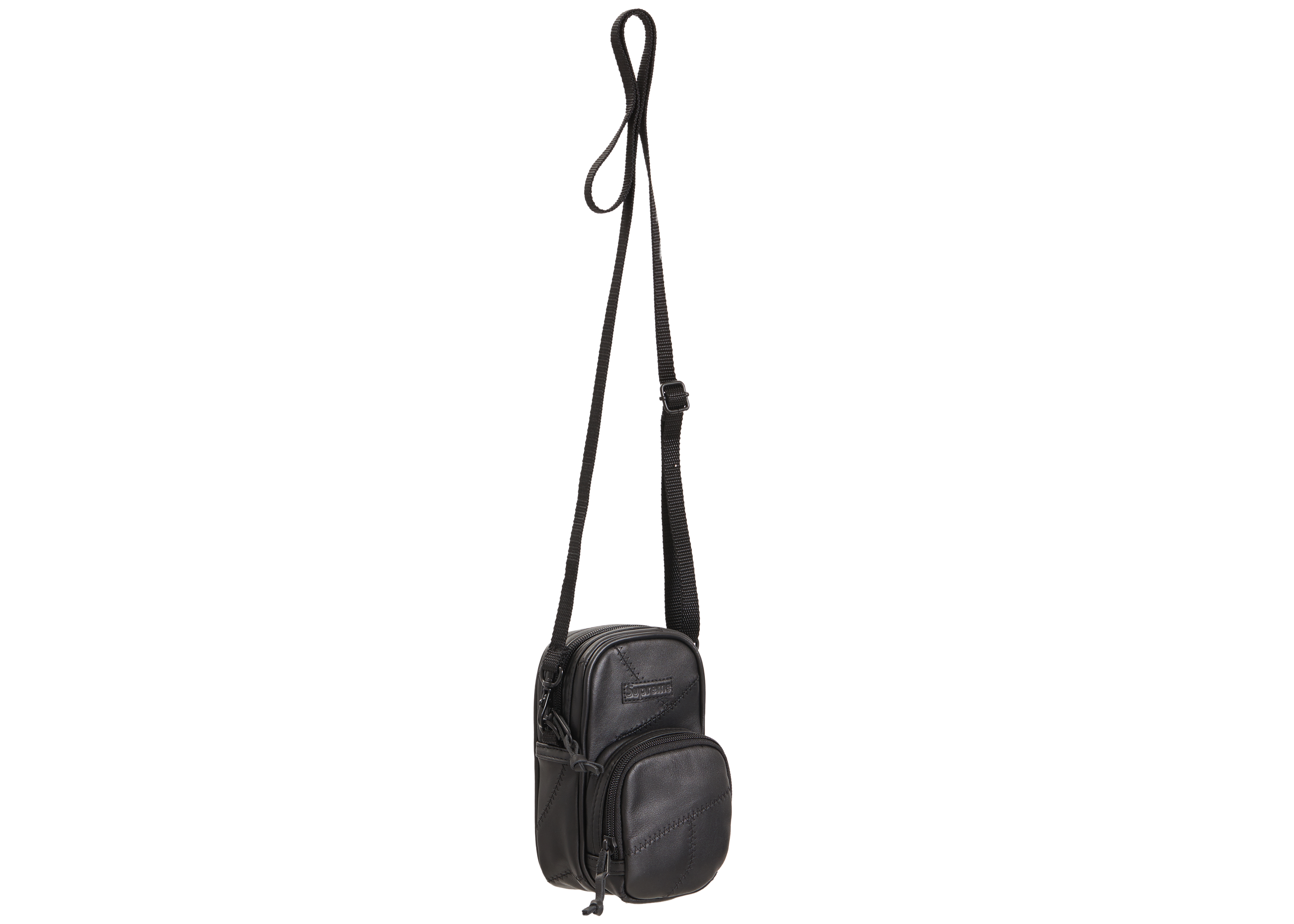 Supreme Patchwork Leather Small Shoulder Bag Black - FW19 - JP