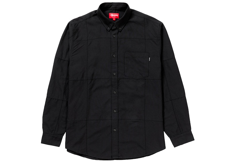 Supreme Patchwork Oxford Shirt 黒 L-