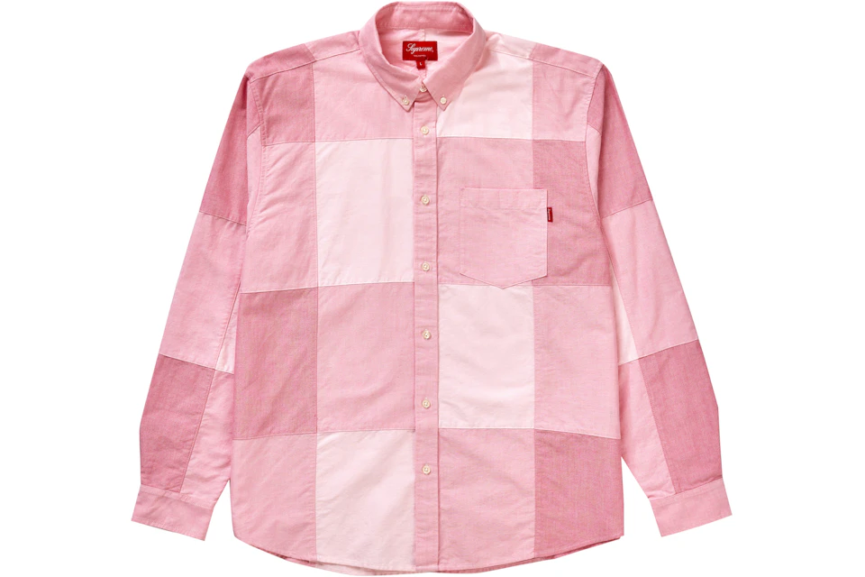 Supreme Patchwork Oxford Shirt Red