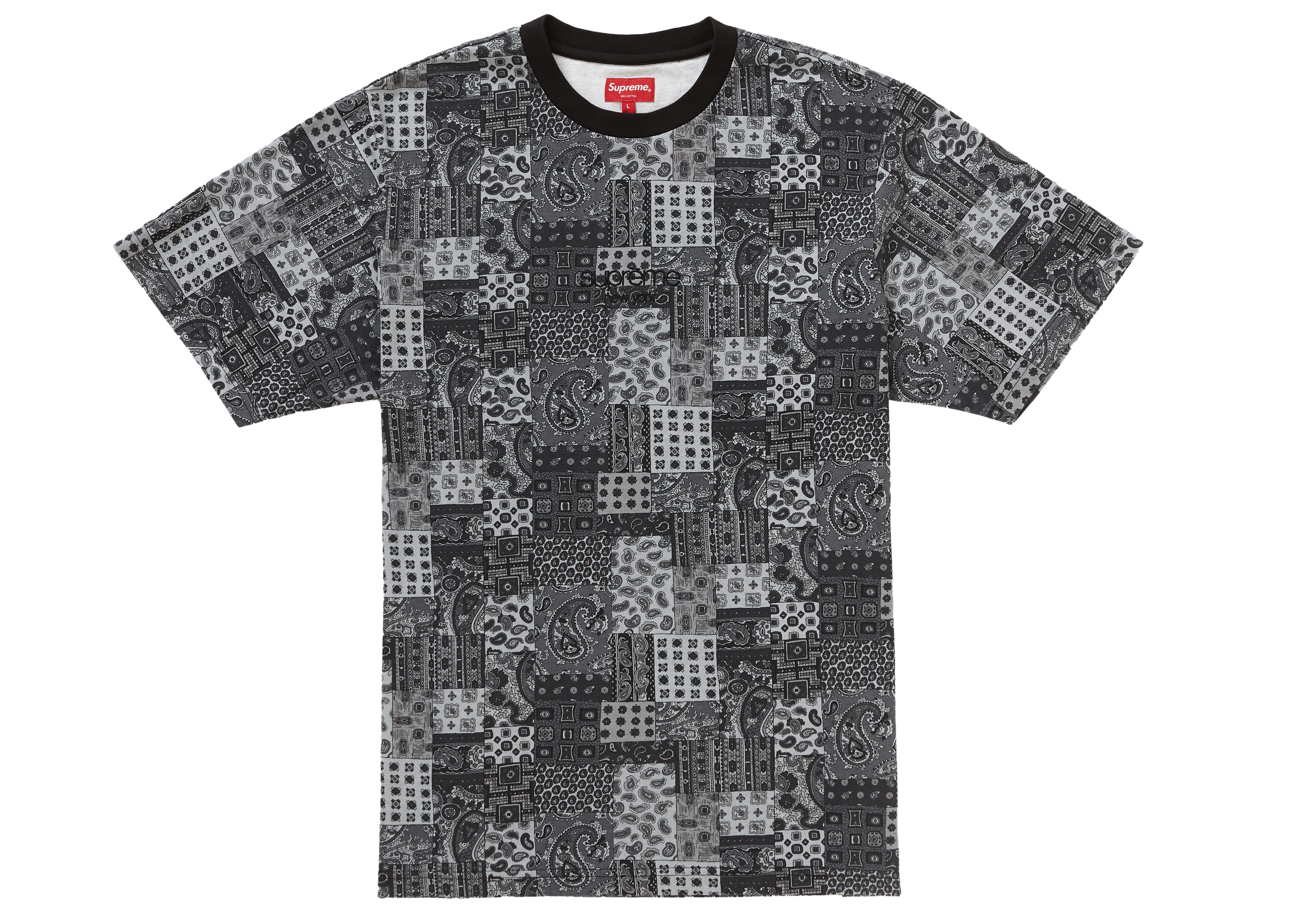 Supreme Patchwork Paisley S/S Top Black メンズ - SS19 - JP