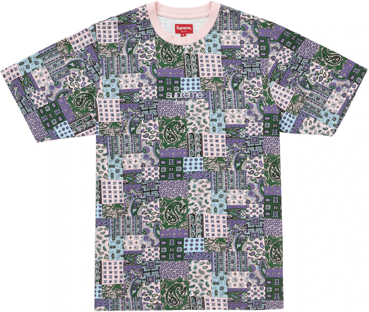 Supreme Patchwork Paisley S/S Top Pink Men's - SS19 - US