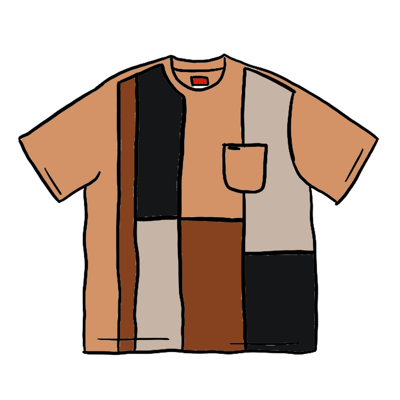 超特価2 kolor Patchwork Pocket Tee ポケット Tシャツ Tシャツ/カットソー(半袖/袖なし)