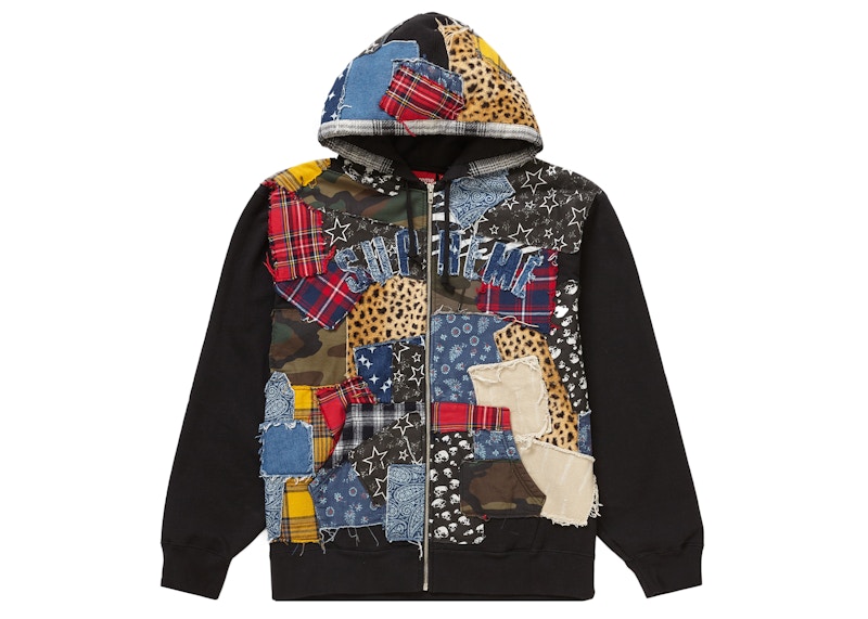 supreme Patchwork Hooded Sweatshirt