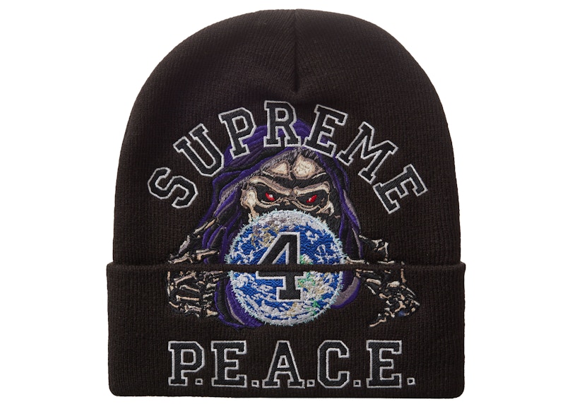 カラーはブラックとなりますSupreme Peace Embroidered Beanie Black