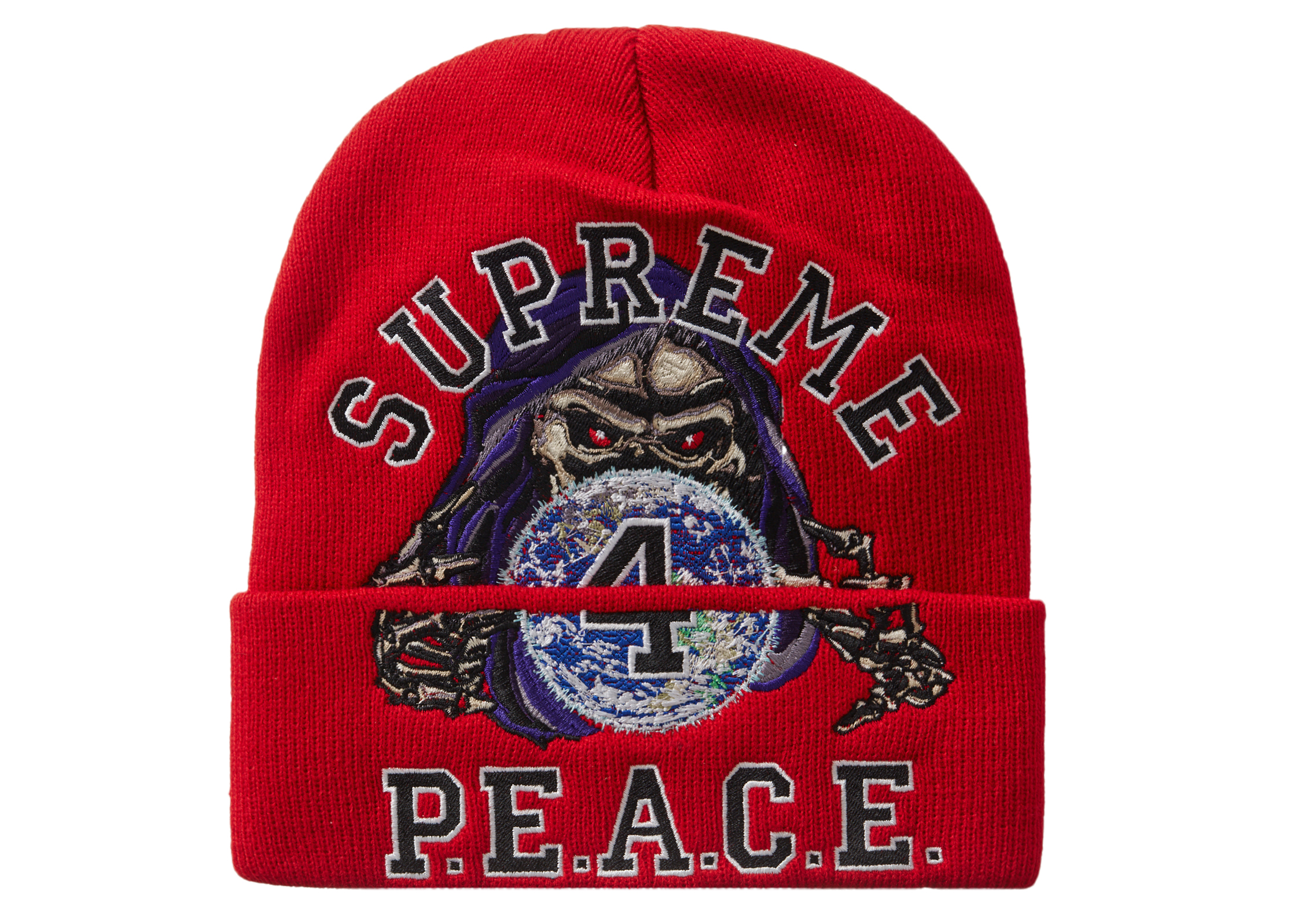 Supreme Peace Embroidered Beanie Red - FW23 - US