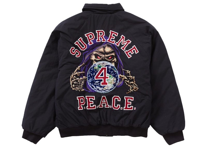 Supreme Peace Embroidered Work Jacket Navy Men's - FW23 - US