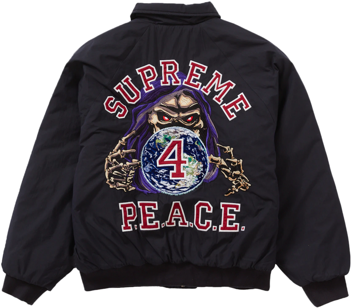 Supreme Peace Embroidered Work Jacket Navy Men's - FW23 - US