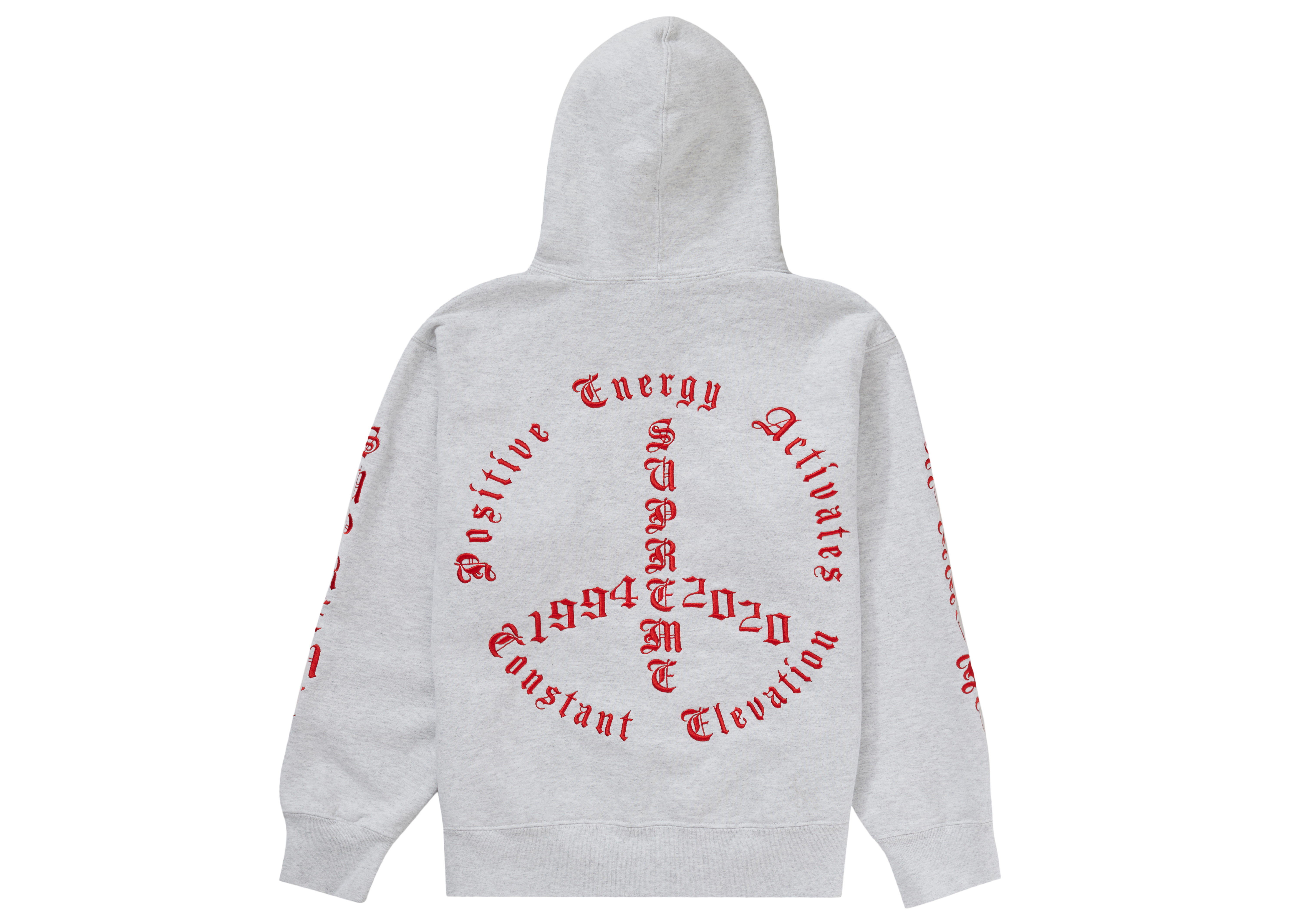 Supreme Peace Hooded Sweatshirt Ash Grey - FW20 Men's - US