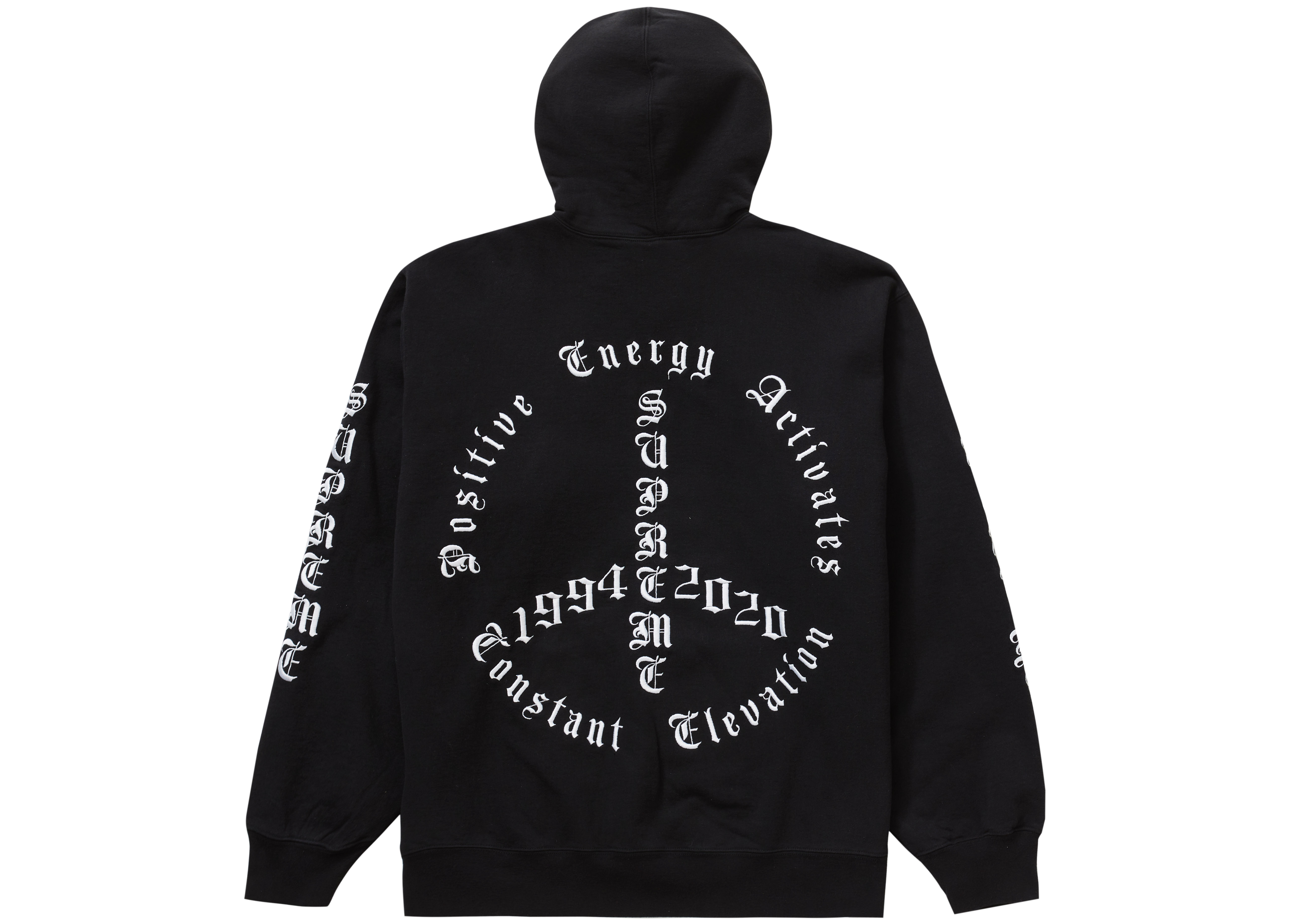 Supreme Peace Hooded Sweatshirt 黒 M